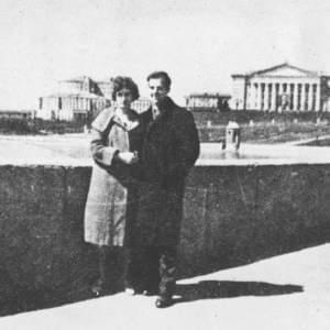 Lee Harvey Oswald and his Russian wife Marina pose on a bridge walk in Minsk during their stay in the Soviet Union.