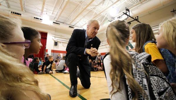 Gov. Bruce Rauner held several celebrations touting the passage of historic school funding reform. 