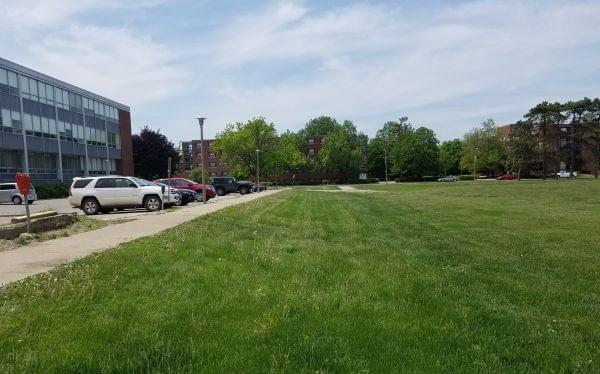 A field where the Siebel Center for Design will be built.