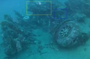 The crash site of the B-24 bomber "Heaven Can Wait" off the coast of Papua New Guinea.