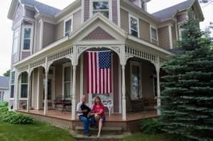 Bellevue residents Ron Hansen and Julianne Couch and their dog, Archie