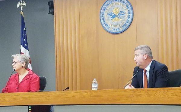 Candidates for Champaign County Executive, Democrat Darlene Kloeppel and Republican Gordy Hulten.