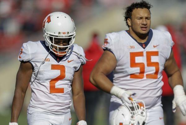 Illinois running back Reggie Corbin and offensive lineman Kendrick Green.