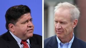 Gov.-elect J.B. Pritzker, left, and Gov. Bruce Rauner.