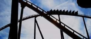 A roller coaster at Six Flags Great America, in the suburbs north of Chicago.