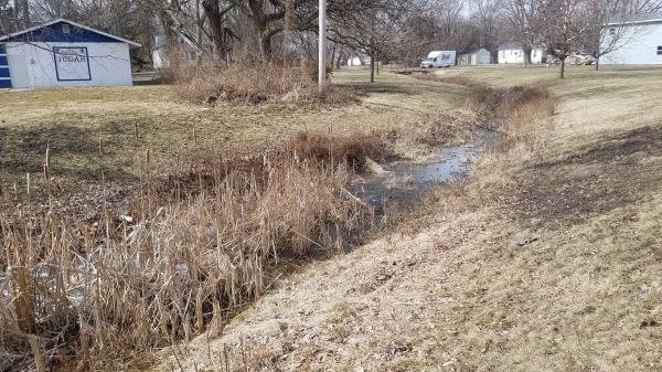 The Boneyard Creek, seen from Hickory Street on the north side of Champaign.