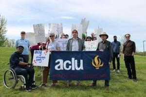 Before the hearing, organizers held a rally at Canady Park in Urbana.