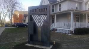 The Illini Chabad Center for Jewish Life in Champaign dedicated a new menorah in 2017. Made of steel and set deep in the ground, it replaced a version that was vandalized three times in two years.