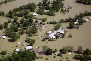 Homes flooded near Lawrenceville in 2008.