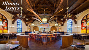 The interior of Obed and Issac's Peoria, a restaurant built inside a converted Presbyterian church