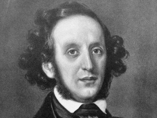 Black and white portrait of Felix Mendelssohn.