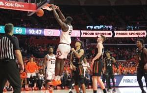 Kofi Cockburn converts two of his team-high 23 points Monday against Miami.
