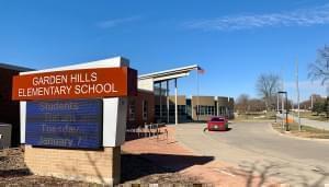 Garden Hills Elementary School in Champaign pictured from the front entrance side