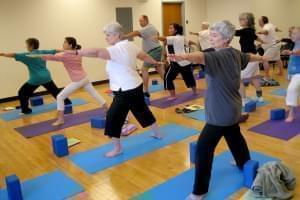 Participants in a yoga study.