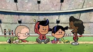 Cartoon image of Jackie Joyner Kersee, Xavier, Yadina and Brad