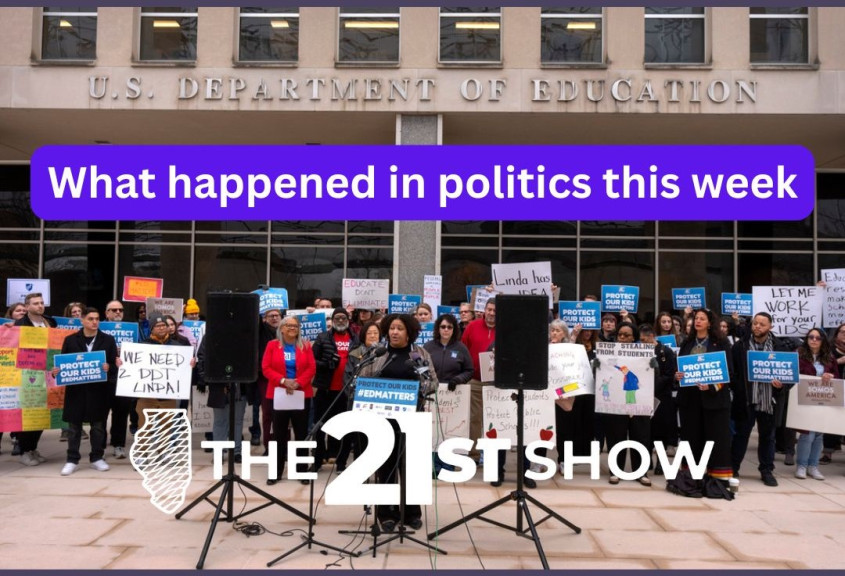 Demonstration at the headquarters of the Department of Education, Friday, March 14, 2025, in Washington.