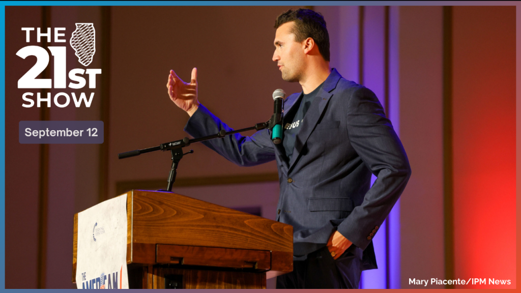 man speaking at podium