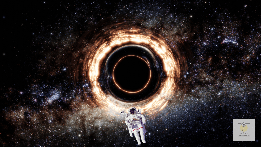 a computer generated illustration of a black whole in space