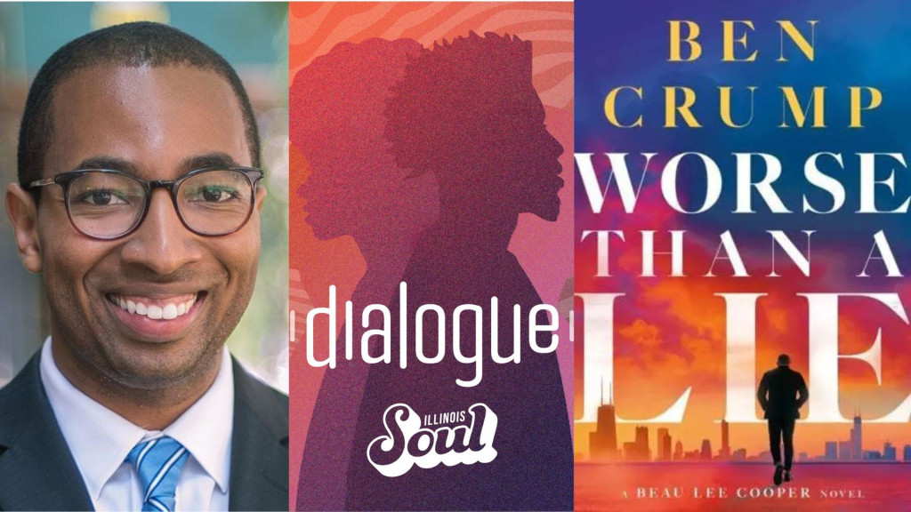 man smiling, cover graphic and book cover