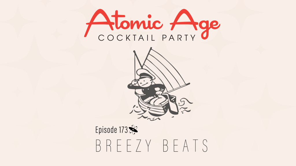 Atomic Age logo with an illustration of a man sailing a small sailboat. Text reads 