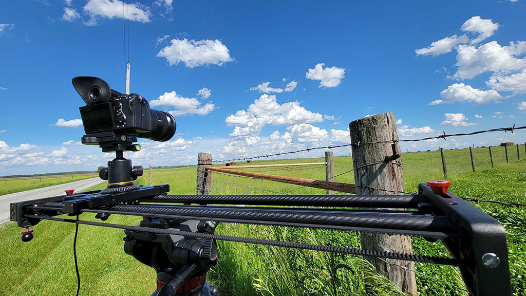 camera in front of field