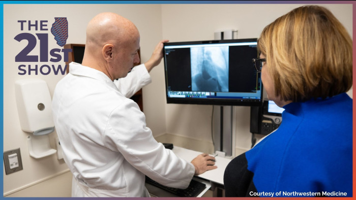 Dr. John Pandolfino (left) is the Chief of Gastroenterology and Hepatology and Director at Northwestern Medicine Digestive Health Institute. He is working on developing unique AI technology that can help doctors test complex treatments before actually being administered to patients.