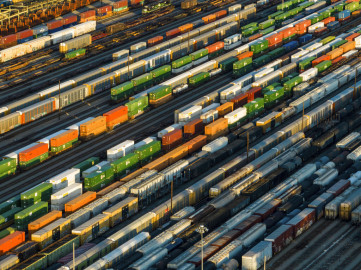 Freight train cars sit in a Norfolk Southern rail yard on Wednesday, Sept. 14, 2022, in Atlanta.