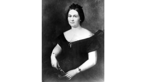 A portrait oil painting of Mary Todd Lincoln is exhibited in the Milch Gallaries in New York City on Feb. 12, 1929 in honor of the 16th president's birthday. The first lady had sat for the painting as a suprise gift for her husband at a gathering of personal friends at the white house.