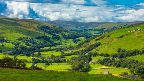 A scenic view of the English countryside