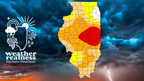 A map of Illinois drought conditions shows the state remains in drought despite rainfall over the past few days. Eastern Illinois continued to experience extreme drought.